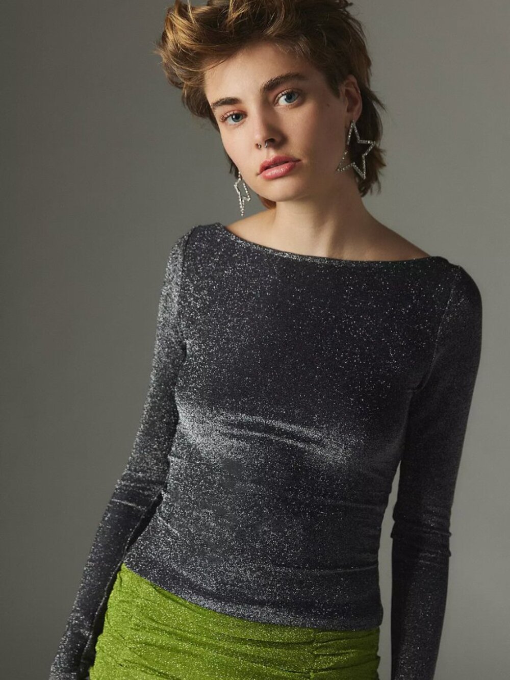 Silence + Noise Natasha Sparkly Bow Back Top From Urban Outfitters